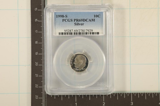 1998-S SILVER ROOSEVELT DIME PCGS PR69 DCAM