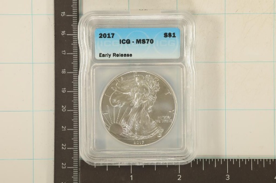2017 ONE OZ. AMERICAN SILVER EAGLE ICG MS70