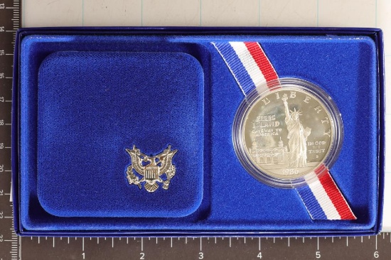 1986-S US PROOF SILVER DOLLAR LIBERTY WITH CERT.