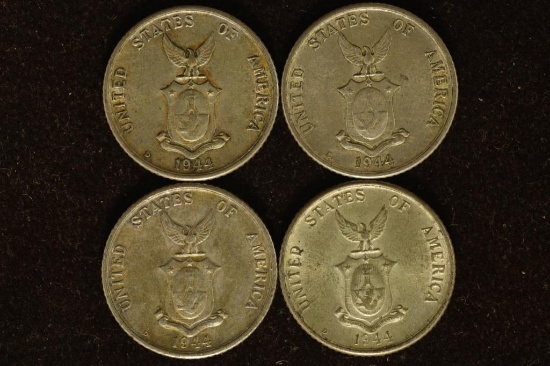 4-1944-D US/PHILIPPINES SILVER 20 CENTAVOS .386