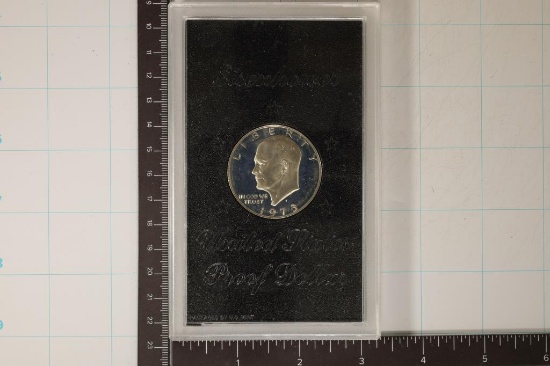 1973-S KEY DATE IKE SILVER DOLLAR (BROWN PACK)