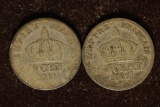 1866-A & 1867-A FRANCE SILVER 50 CENTIMES .1342