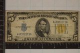 1934-A US NORTH AFRICA $5 SILVER CERTIFICATE WITH