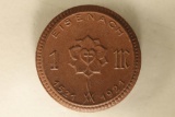 1921 GERMAN EISENACH PORCELAIN 1 MARK NOTGELD