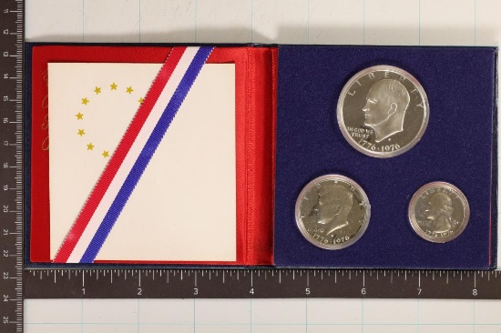 1976 SILVER 3 PIECE US BICENTENNIAL PF SET