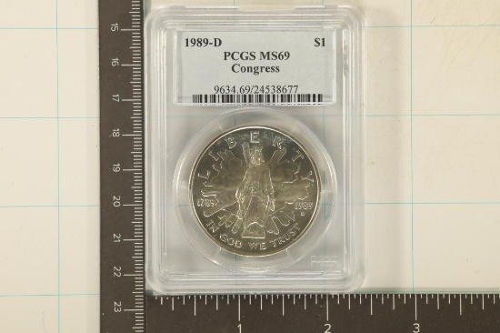 1989-D CONGRESS US SILVER DOLLAR PCGS MS69
