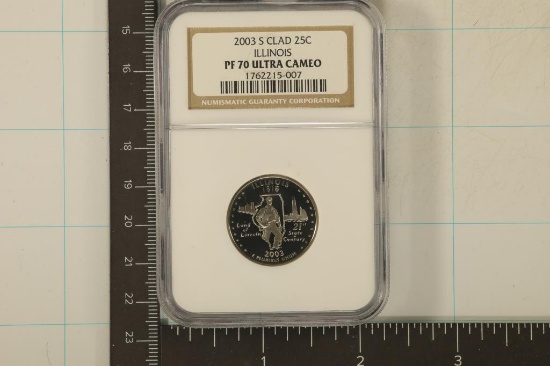 2003-S CLAD ILLINOIS QUARTER NGC PF70 ULTRA CAMEO