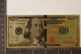 GOLD FOIL REPLICA OF A US $100 FRN CRISP UNC