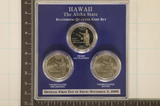 2008 HAWAII P/D/S QUARTER SET IN HARD PLASTIC CASE