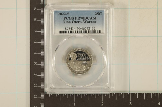 2022-S NINA OTERO-WARREN QUARTER PCGS PR70 DCAM