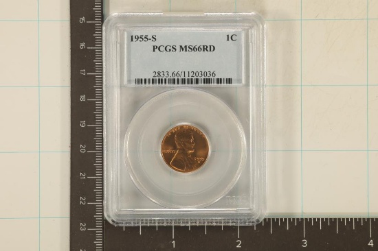 1955-S LINCOLN WHEAT CENT PCGS MS66RD