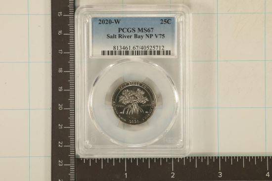 2020-W SALT RIVER BAY N.P. V75 QUARTER PCGS MS67