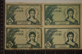 4-1942 BANK OF ALGERIA 5 FRANC BILLS