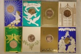 8 FRANKLIN MINT HOLIDAY CARDS WITH 1 1/2