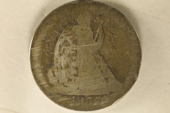 1855-O SILVER SEATED LIBERTY HALF DOLLAR SCRATCHED