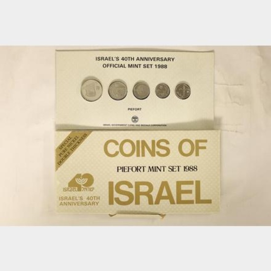 1988 COINS OF ISRAEL 5 COIN OFFICIAL MINT SET