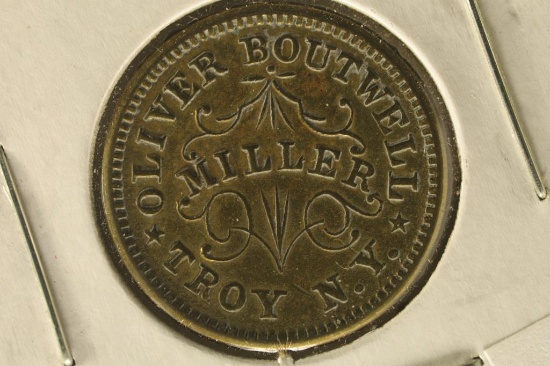 1863 CIVIL WAR TOKEN "OLIVER BOUTWELL MILLER,