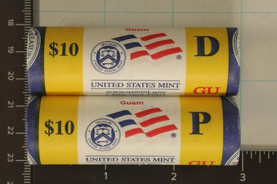 2009-P & D SOLID DATE $10 ROLLS OF GUAM BRILLIANT