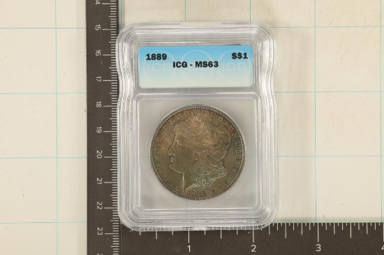 1889 MORGAN SILVER DOLLAR ICG MS63 TONED