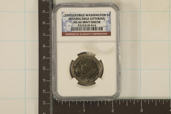 ERROR 2007 PRESIDENTIAL $ MISSING EDGE LETTERING