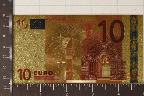 2002 GOLD FOIL 10 EURO BILL CRISP UNC
