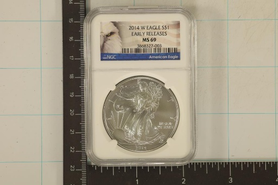 2014-W AMERICAN SILVER EAGLE NGC MS69 EARLY
