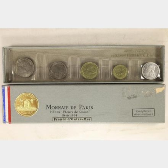 1964 FRANCE 5 COIN UNC SET IN ORIGINAL MINT PACK