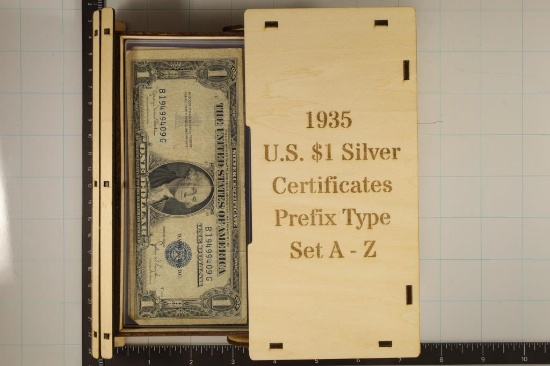 1935 US $1 SILVER CERTIFICATE 25 BILL PREFIX TYPE