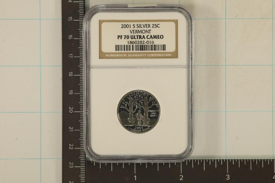 2001-S SILVER VERMONT QUARTER NGC PF70 ULTRA CAMEO