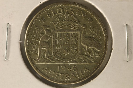 1945 AUSTRALIA SILVER 1 FLORIN .3364 OZ. ASW