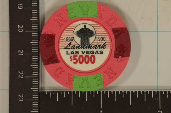 1990 LANDMARK CASINO VEGAS $5000 POKER CHIP