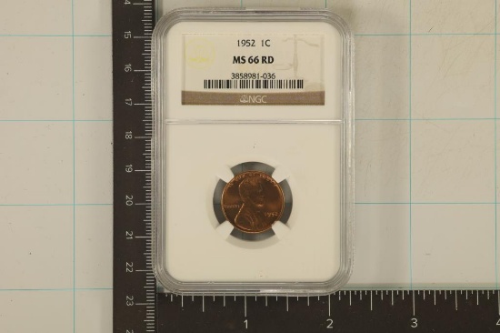 1952 LINCOLN WHEAT CENT NGC MS66 RED