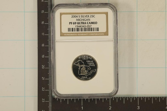 2004-S SILVER MICHIGAN QUARTER NGC PF69 ULTRA CAM