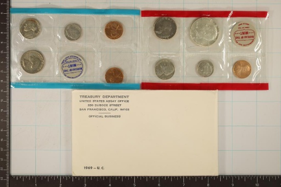1969 US MINT SET (UNC) P/D/S (WITH ENVELOPE)