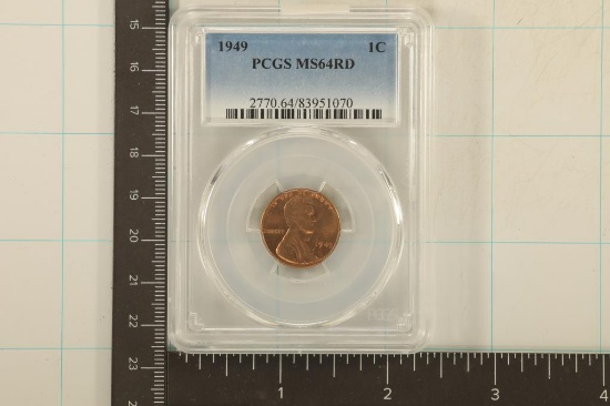 1949 LINCOLN WHEAT CENT PCGS MS64RD