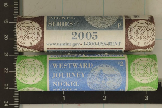 2-2005 $2 ROLLS OF JEFFERSON NICKELS: BISON AND