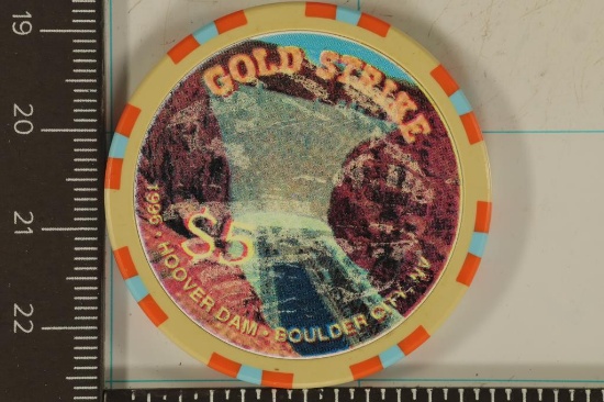 $5 CASINO CHIP "GOLD STRIKE" 1996 HOOVER DAM