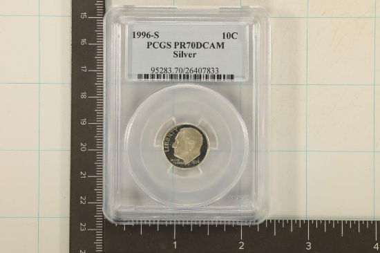 1996-S SILVER ROOSEVELT DIME PCGS PR70 DCAM