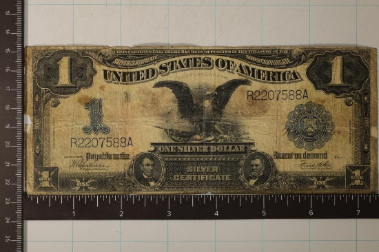 1899 US LARGE SIZE BLACK EAGLE $1 SILVER CERT.