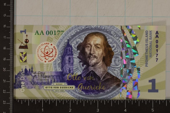 2020 PROMETHEUS ISLAND BANK 1 DINAR POLYMER