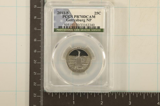 2011-S GETTYSBURG N.P. QUARTER PCGS PR70 DCAM