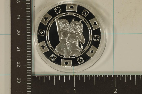 1 TROY OZ .999 FINE SILVER ADULT ROUND WITH TWO
