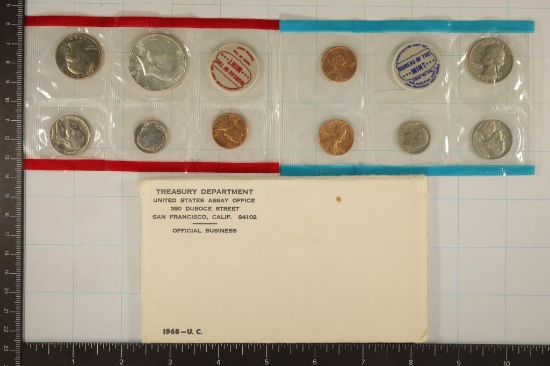 1968 US MINT SET (UNC) P/D (WITH ENVELOPE) WITH