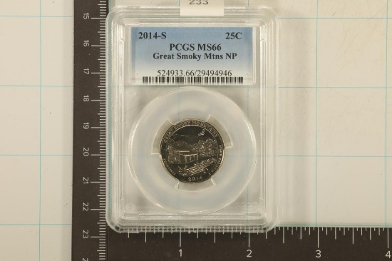 2014-S GREAT SMOKEY MTNS US QUARTER PCGS MS66