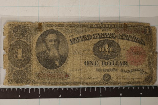 1891-US $1 TREASURY NOTE STAR NOTE LARGE SIZE