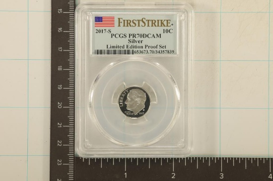 2017-S SILVER ROOSEVELT DIME PR70 DCAM FROM