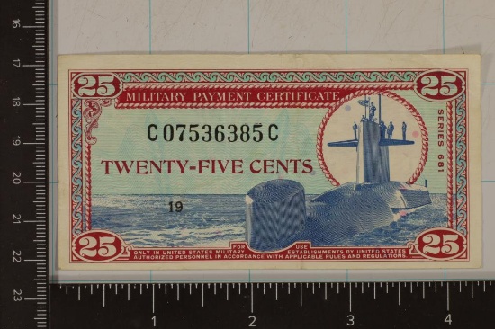 SERIES 681 US 25 CENT MILITARY PAYMENT CERTIFICATE