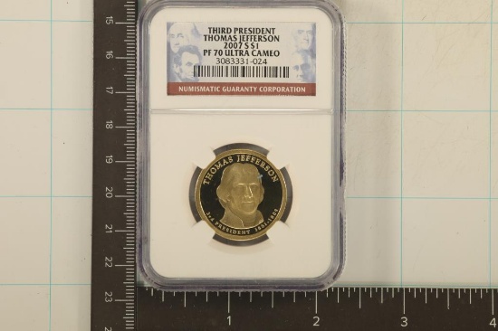 2007-S THOMAS JEFFERSON PRESIDENTIAL DOLLAR NGC