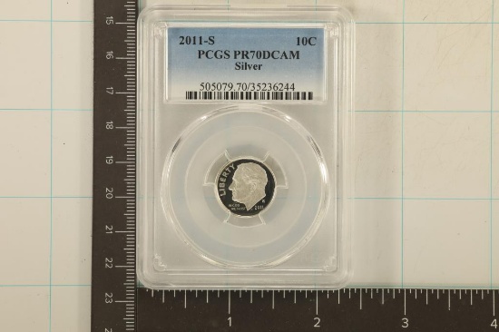 2011-S  SILVER ROOSEVELT DIME PCGS PR70 DCAM