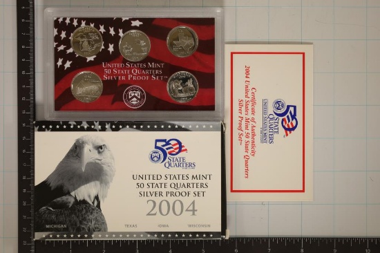 2004 SILVER US 50 STATE QUARTERS PROOF SET WITH